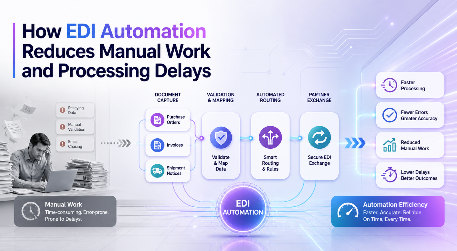 How EDI Automation Reduces Manual Work and Processing Delays blog cover